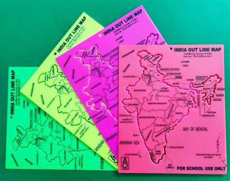 Buy FIRST CLICK India Map Stencil (19 cm x 15.5 cm) Green Online at ...