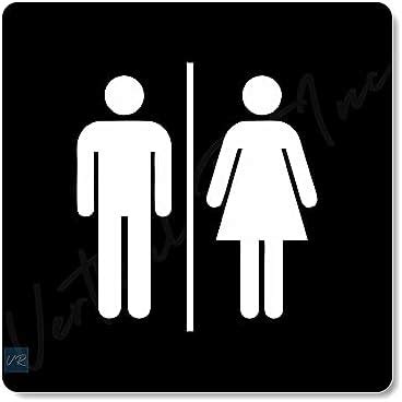 TOPTAG Washroom Men Women Sign Board Self-Adhesive Premium Restroom ...