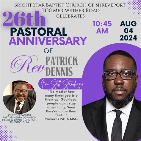 Pastor Patrick Dennis 26th Pastoral Anniversary , Bright Star BC of ...
