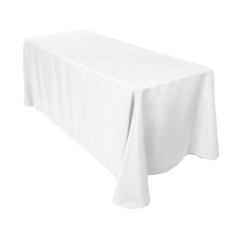 90 x 156 inch Rectangular Economy Polyester Tablecloth White - $9.99 ...