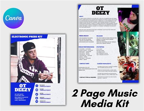 Buy Electronic Press Kit Media Kit Template for Musicians Press Kit for ...