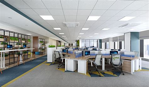 22万元办公空间1000平米装修案例_效果图 - 办公楼大厅设计案例效果图 - 设计本
