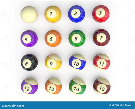 Billiard balls all stock illustration. Illustration of colorful - 48717843