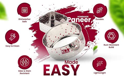 KCL Stainless Steel - Paneer & Tofu Maker | Strainer | Square Shape ...