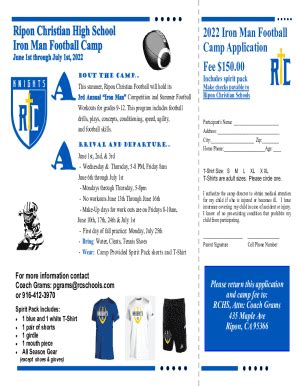 Fillable Online Athletics - Ripon Christian SchoolsRipon Christian High ...