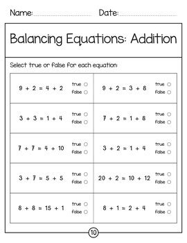Image result for Addition and Subtraction Equations Answer Key