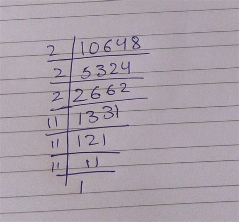 find the LCM of 10648 by using prime number olny - Brainly.in