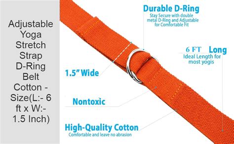 Wearslim® Unisex Adjustable Yoga Stretch Strap D-Ring Yoga Belt Fitness ...