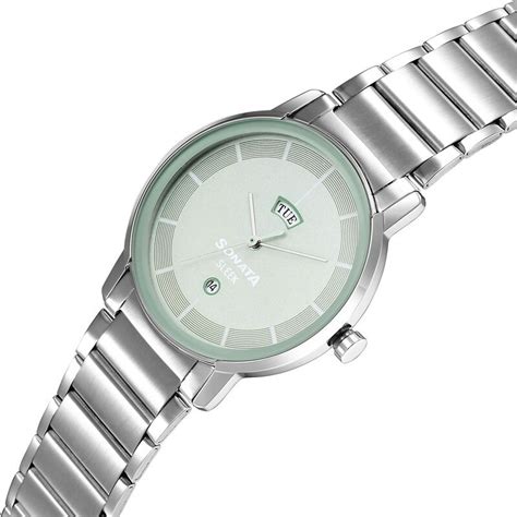 Sonata Sleek Green Dial Analog with Day and Date Watch for Men