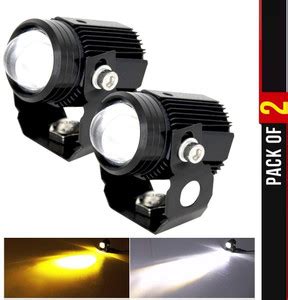 Andride Pair Motorcycle LED Auxiliary Lights Flood White Yellow LED Fog ...