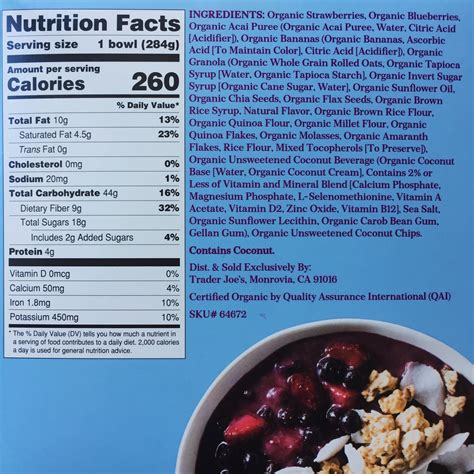 Trader Joe's Organic Acai Bowl