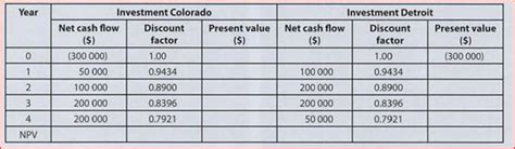 Image result for NPV Table Example
