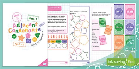 Phase 4 Adjacent Consonants Week of Workouts 1 - Twinkl