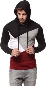 Fascista Solid Men Hooded Neck Black T-Shirt - Buy Black Fascista Solid ...