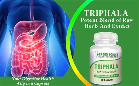 GREEN TONICS TRIPHALA - Potent Blend of Raw Herb And Extract, 2500 mg ...