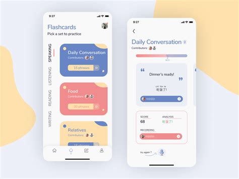Language Learning App UI Design by Michelle Zhu on Dribbble Mobile Ui Design, App Ui Design ...