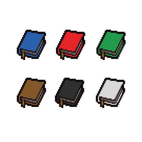 book collection set with different color in pixel art style 27711591 ...