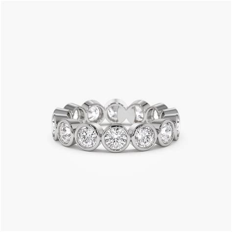 Bezel Setting Full Eternity Round Lab Grown Diamond Ring – GiliBili