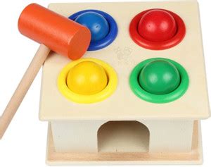 Trinkets & More - Wooden Hammer Ball Knock Ball | Pounding Bench Box ...