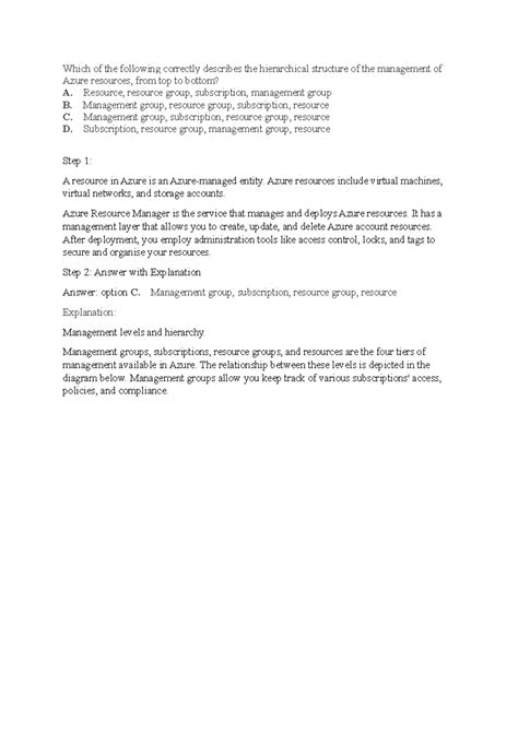 The hierarchical structure of the management of Azure resources ...