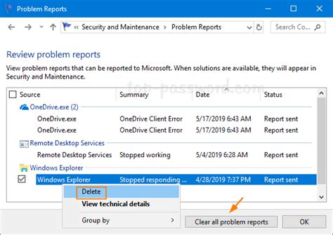Image result for View All Problem Reports Control Panel