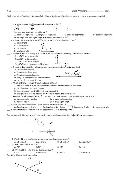 Image result for Class 7 Math Test