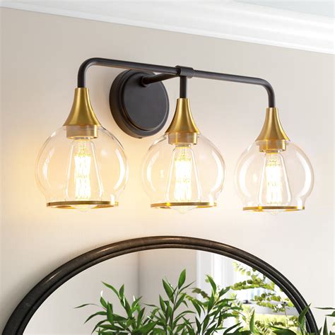 Modern Vanity Lights Dimmable Bathroom Light Fixtures with Glass Shade ...