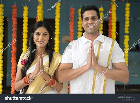Portrait South Indian People Celebrating Onam Stock Photo 2238731703 ...