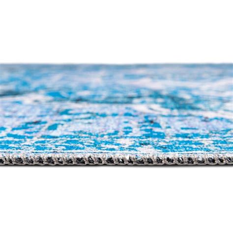 Unique Loom 8 x 8 Aqua Blue Square Indoor Medallion Area Rug 3166697 at ...
