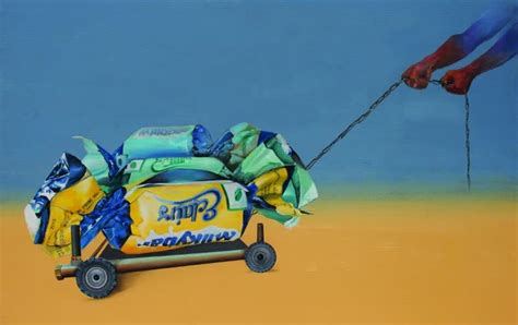 "Ambition": Blue Acrylic Painting (72x42) by Subhendu Mishra | ArtZolo.com