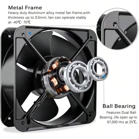 GDSTIME AC 220V Fan 200 X 60mm Axial Cooling Fan 240V 200mm X 200mm X ...
