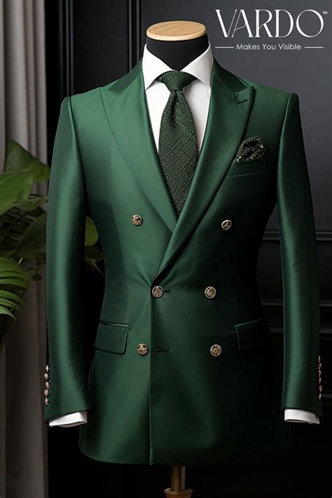 Classic Elegance: Men's Emerald Green Double Breasted Suit for Timeless ...