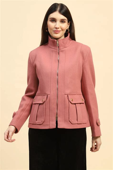 Pink Solid Jacket – Global Republic
