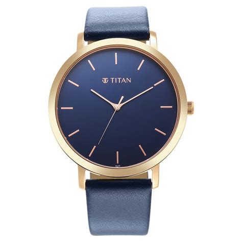 Buy Online Titan Memento Quartz Analog Blue Round Dial Blue Leather ...