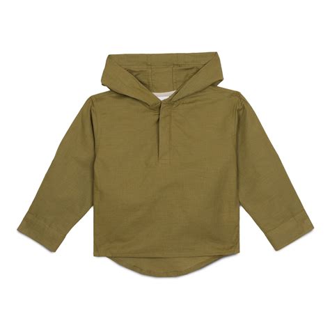 Baby Boys Hooded Roll Up Sleeve Shirt