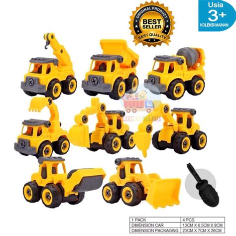 Jual Mekanik Cilik DIY Truk Konstruksi Mainan Anak Mobil Bongkar Pasang ...