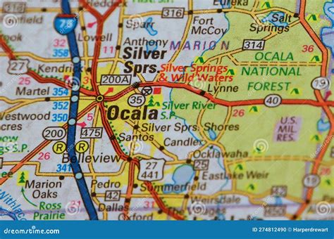 Map Image of Ocala Florida editorial image. Image of forest - 274812490