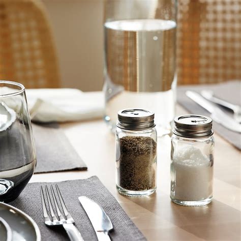 CITRONHAJ salt and pepper shakers, clear glass/stainless steel, 8 cm (3 ...