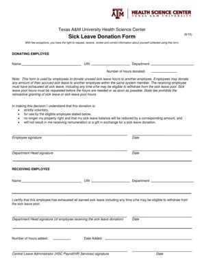 Texas A&M Sick Leave Donation Form - Fill Out, Sign & Share Online ...