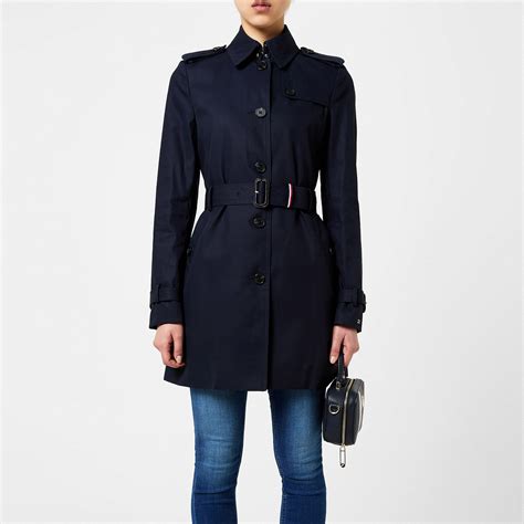 Tommy Hilfiger Women's Single-Breasted Cotton Long Sleeve Trench Coat ...