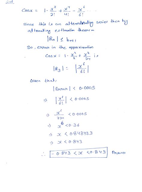 Alternating Series Estimation Theorem Review For Final