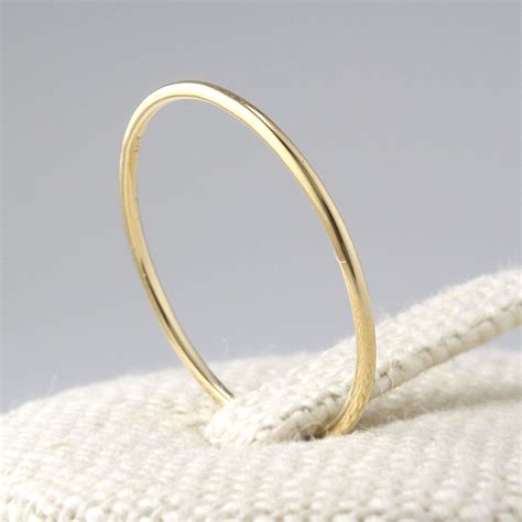 14K Solid Gold Thin Stacking Ring 14K Solid Gold Thin Band