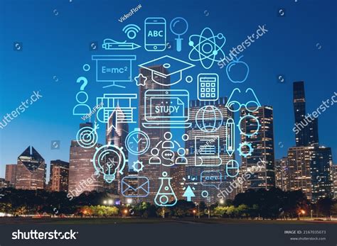 Chicago Skyline Butler Field Financial District Stock Photo 2167035073 ...