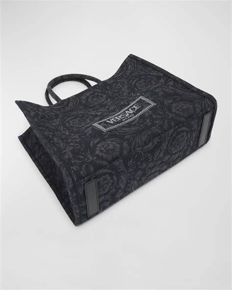Versace XL Jacquard Embroidered Canvas Tote Bag | Neiman Marcus