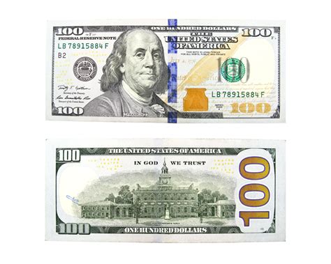 Hundred Dollar Bill Closeup On A, White, Investment, Savings PNG ...