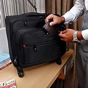 Nasher Miles Wall Street 4 Wheel Polyester 39 Liters Black Soft-Sided ...