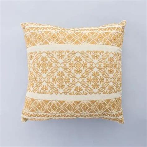 Cushion Covers - Indian Mandala Embroidery With Chambray Design Bright ...