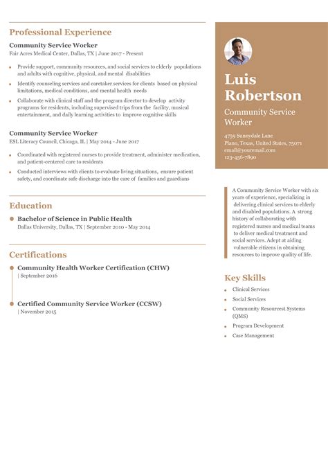 Best Community Service Worker Resume Examples and Templates for 2026 ...