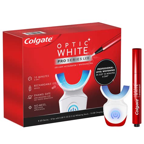 Colgate Optic White Pro Series Teeth Whitening Pen and LED Tray Set ...