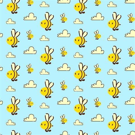 Cute little bee seamless pattern cartoon vector illustration | Premium ...